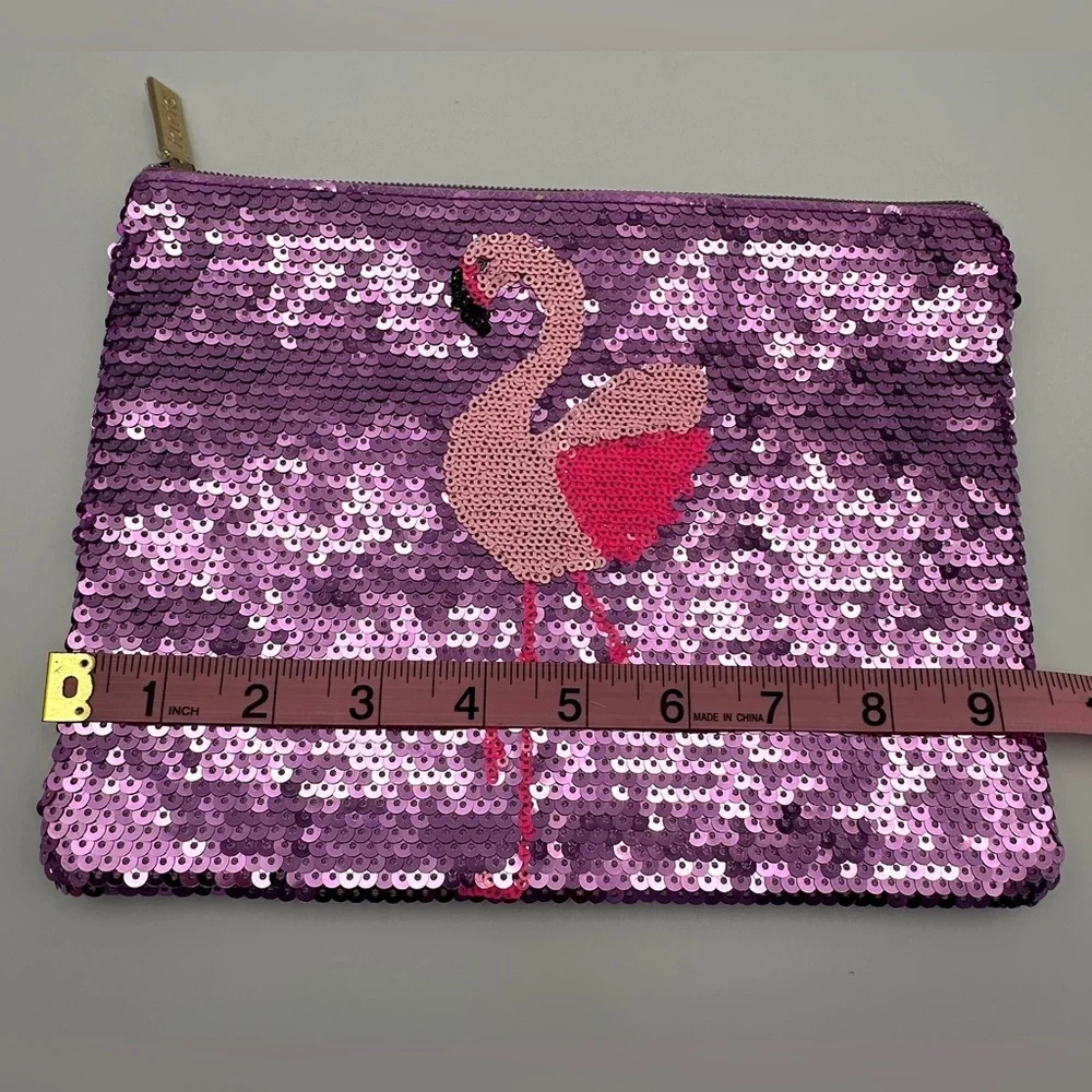 Pink and Lavender Tarte Flamingo Sequin Makeup Bag & New Flamingo Knee Hi Socks